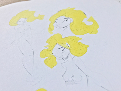Sunday Sketching art cartoon characterdesign copic girls illustration marker pinup sketch yellow