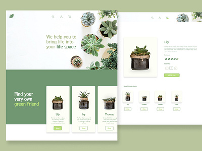 Fun little home plant e-commerce concept