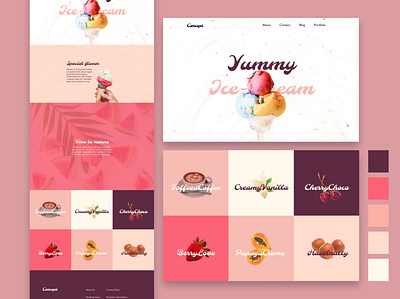 Concept for Ice-cream web UI branding design minimal ui web