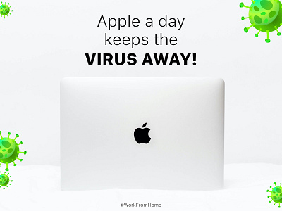 Work from home to fight Covid19 apple coronavirus covid 19 creative design design illustration macbook minimalist pepper square socialdistancing workfromhome