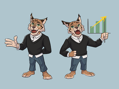 Lynx Mascot animal business cat character character design characterdesign characters comic art comics cute character economy finance lynx mascot mascot character mascot design presentation rich startup success