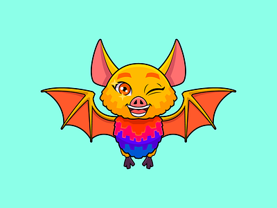 Pinata Bat animal animal art bat character character design characterdesign colorful cute art cute character festive mascot mascot character mascot design pinata