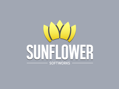 Sunflower logo softworks sunflower wordmark