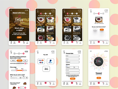 Cake order app app art design illustration illustrator landing page design landingpage ui web