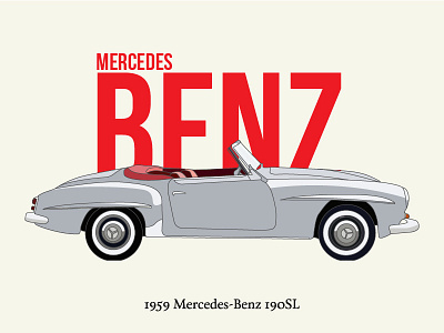1959 Mercedes 190sl car classics illustration mercedes