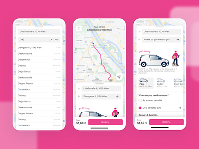 The flexible courier service for your individual transports app branding graphic design ui ux