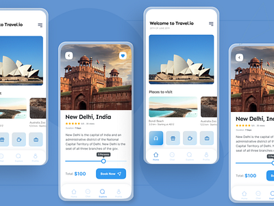 Travel app UI 🧳 app branding clean design illustration slider ui ui design user interface ux