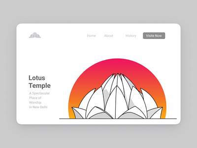 Lotus Temple landing page UI clean ui ux web