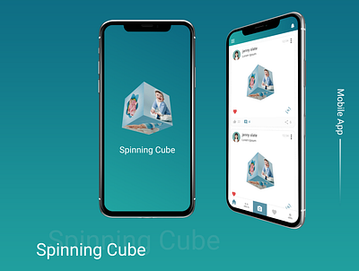 Spinning Cube app app design branding design flat design illustration ios app design minimal trending design trending ui ui