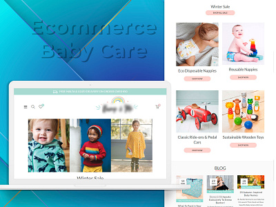 Ecommerce Layout For Baby Care baby care branding ecommerce flat design latest design shop page trending design trending ui web design website white woocommerce