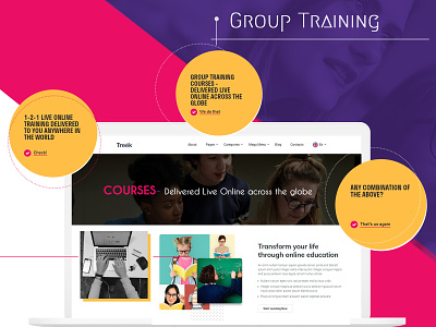 Group Training Web Layout branding design flat design group training homepage design latest design theme training website trending design trending ui ui