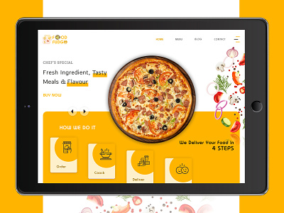 Food Online | Online Food Deliver Website branding design home page homepage design latest design logo trending design trending ui ui website yellow