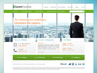 Garanti Factoring Website banking factoring homepage website