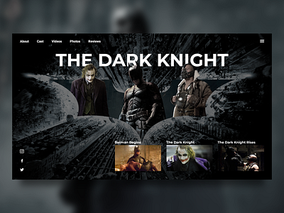 The Dark Knight Trilogy Concept batman concept creativity daily design homepage landing landing page main page movie ui web webdesign website