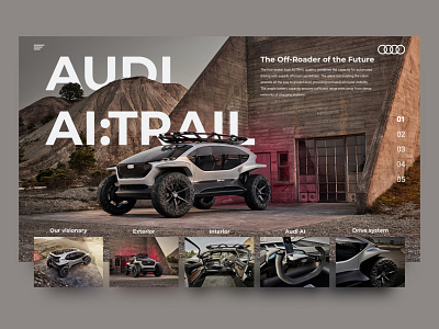 Audi AI:TRAIL Home Page Concept audi car concept creativity daily design future homepage landing landing page main page ui web webdesign website