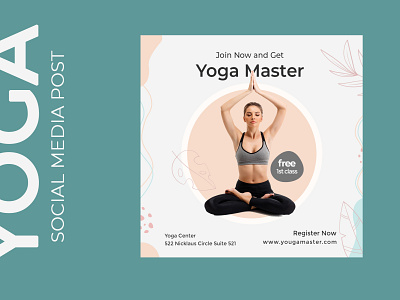 Yoga social media post template design
