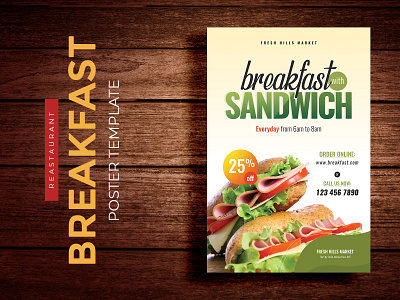 Breakfast Sandwich Poster Template