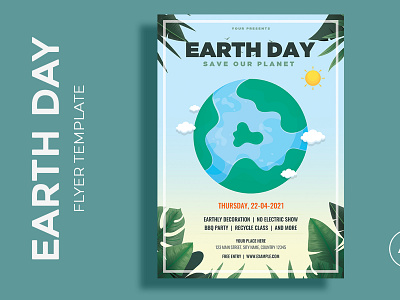 Earth day flyer template design