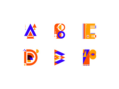 Letters blue design illustraion illustration letters orange sketch yellow