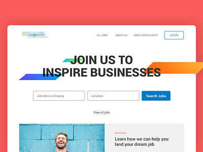 Recruiting Site Homepage homepage landing page orange red ui web design website