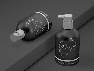 Wash away your troubles with some bubbles! #bodywashpackaging bodywash packaging branding charcoal bodywash creative art creative packaging design graphic design outline packaging packaging art