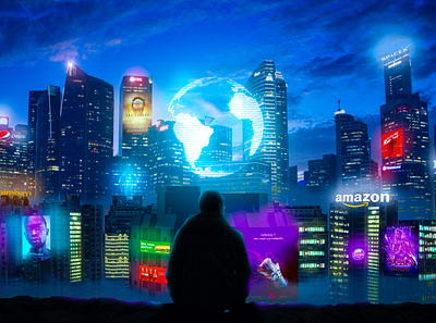 Futuristic Vibes city citylight cityscape design landscape landscape illustration lights nightclub