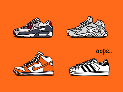Oops adidas illustration nike shoes sneaker