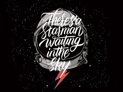 Starman bowie david illustration lettering starman