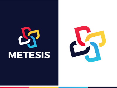 Metesis │ Logo design abstract branding colorful contrast dynamic geometric logo design professional logo