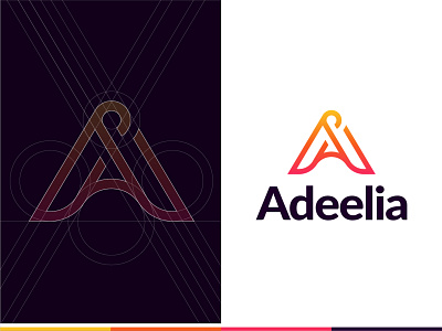 Adeelia │ Logo construction a letter abstract app branding business colorful contrast creative geometric logo design minimal minimalist professional simple startup