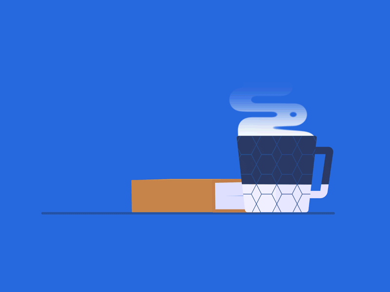 Morning routine come to life aftereffects animation book coffee cup illustration steam stormlight swords tome vector
