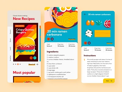 DailyUI Recipe Cont' animation challenge daily ui explorations illustration mobile app recipe ui design vector