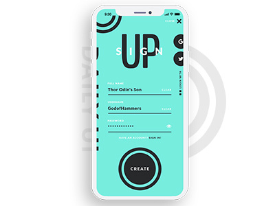 DailyUI - 001 - Sign Up daily ui experimental sign up turquoise ui design