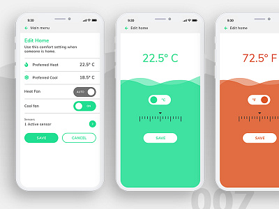 DailyUI - 007 - Settings daily ui mobile app settings thermometer