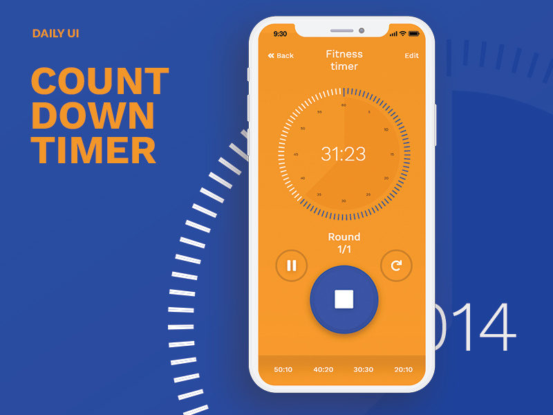 DailyUI - 014 - Countdown Timer blue orange timer countdown daily ui