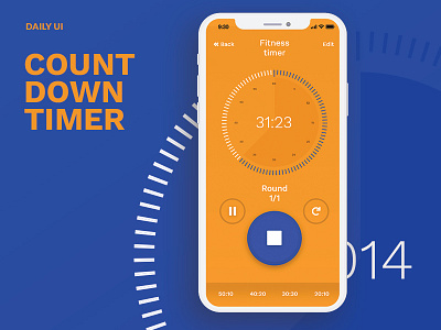 DailyUI - 014 - Countdown Timer blue countdown daily ui orange timer