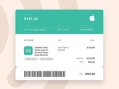 DailyUI - 017 - Email Receipt barcode daily ui email purchasing receipt