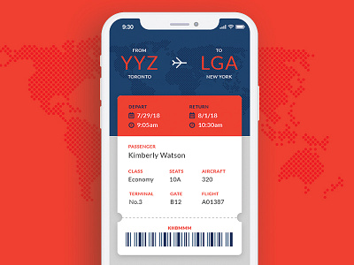 DailyUI - 024 - Boarding Pass airplane boarding pass daily ui mobile app ticket