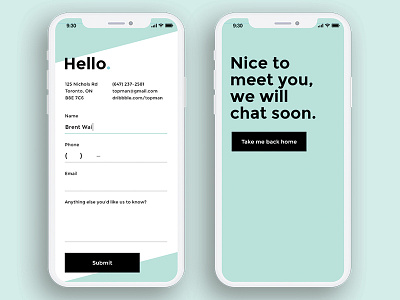 DailyUI - 028 - Contact challenge contact daily ui form mobile app turquoise ui design