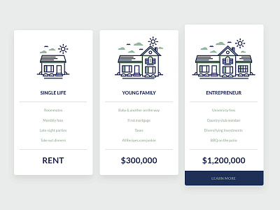 DailyUI - 030 - Pricing cards daily ui illustration pricing real estate web