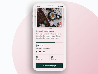 DailyUI - 032 - Crowdfunding Campaign campaign crowdfunding daily daily ui iphone iphone x mobile uiux user experience user interface