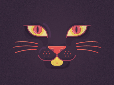 Kitty Dark cat dark illustration kitty texture three color vector