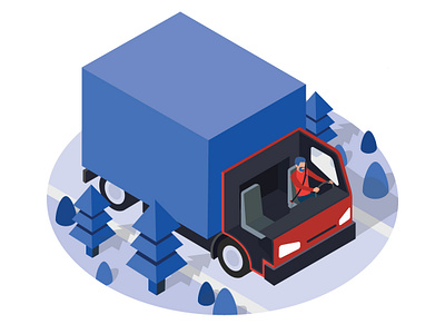 Empty State Illustrations no. 1 - Drivers 2 colour blue driver emptystate illustration isometric red transportation