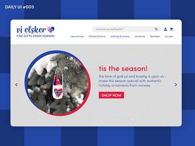 Splash Page for Norwegian Gift Shop christmas dailyui dailyui 003 norway splash page ui