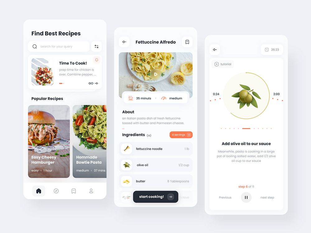 Cooking Recipe App by Arvin Torkashvand on Dribbble