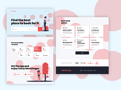 Takeit Easy - website adobe adobexd app booking design flat ui ux web website