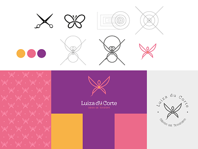 Luiza du Corte - Grid and Concept brand branding butterfly design golden ratio goldenratio hairstylist logo logodesign process scissors
