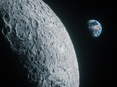View From The Moon 3d cinema4d cosmos earth moon octane realistic rendering space universe