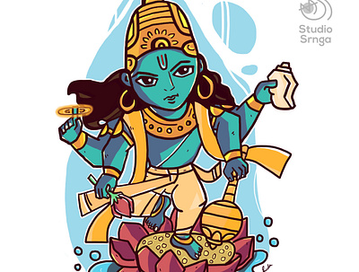 Vishnu adobe illustrator illustration indian illustrator indian mythology mumbaistudio studiosrnga