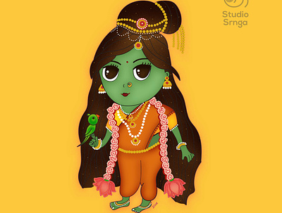 Goddess Meenakshi illustration indian illustrator indian mythology studiosrnga
